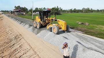 Techniques Skill Motor Grader Processing Build Foundation Road, CAT Motor Grader Good Working