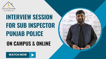 Interview Session For Sub Inspector Punjab Police | Individual Mentorship & Mock Interviews