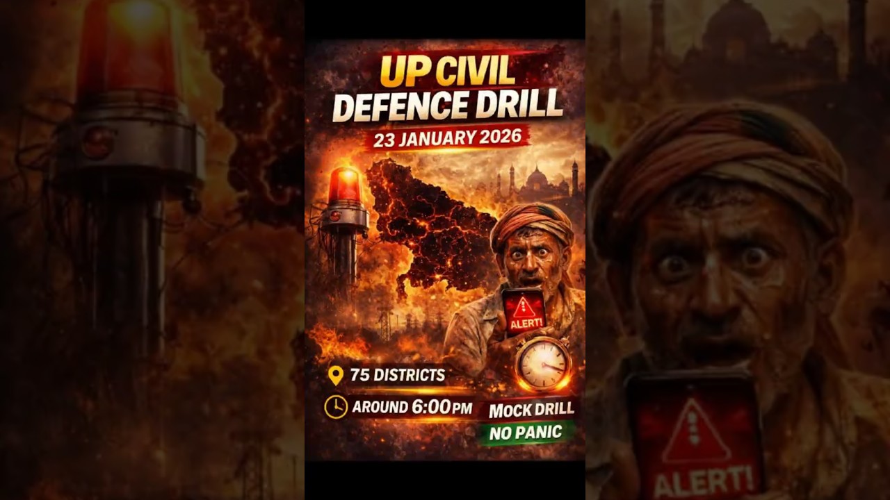 UP Mock Drill 23 Jan 2026 | 75 Districts, 6 Baje Timing Explained 