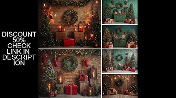Christmas Background Happy New Year Party Xmas Tree Brick Wall Decoration Adult Children Portrait Ph