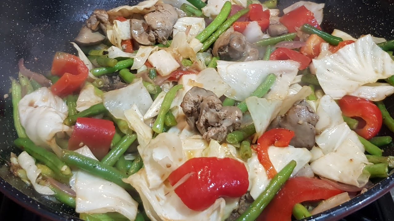 Sauted vegetables with chicken liver. | Chicken liver recipe  | Kanamit gid
