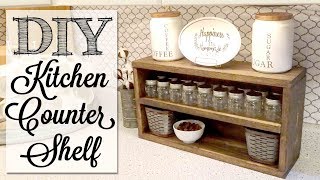 Add storage to your kitchen counters with an easy to build wood shelf. This smaller shelf actually stores a wide variety of things! *****
