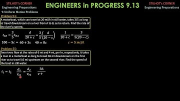 UNIFORM MOTION PROBLEMS: ENGINEERS in PROGRESS 9.13