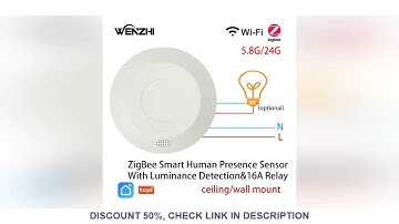 ZigBee 24G MmWave Radar Sensor de movimento de presença de corpo humano para interruptor de luz Dete
