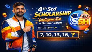 4th Std Scholarship Intelligence Test | Ex 1.2 (Q.01–06) | Number Series की सबसे आसान ट्रिक! 🧠🔥