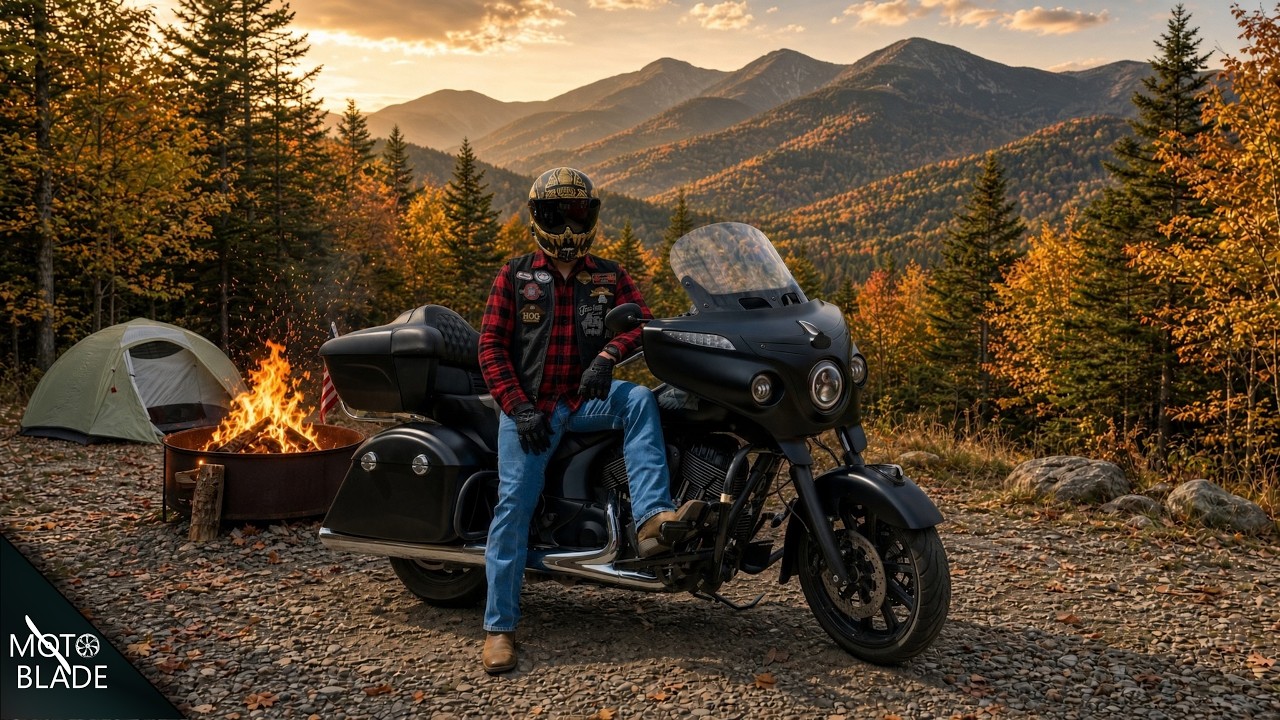 Indian Chieftain Dark Horse: Solo Motocamping to Mt  Washington