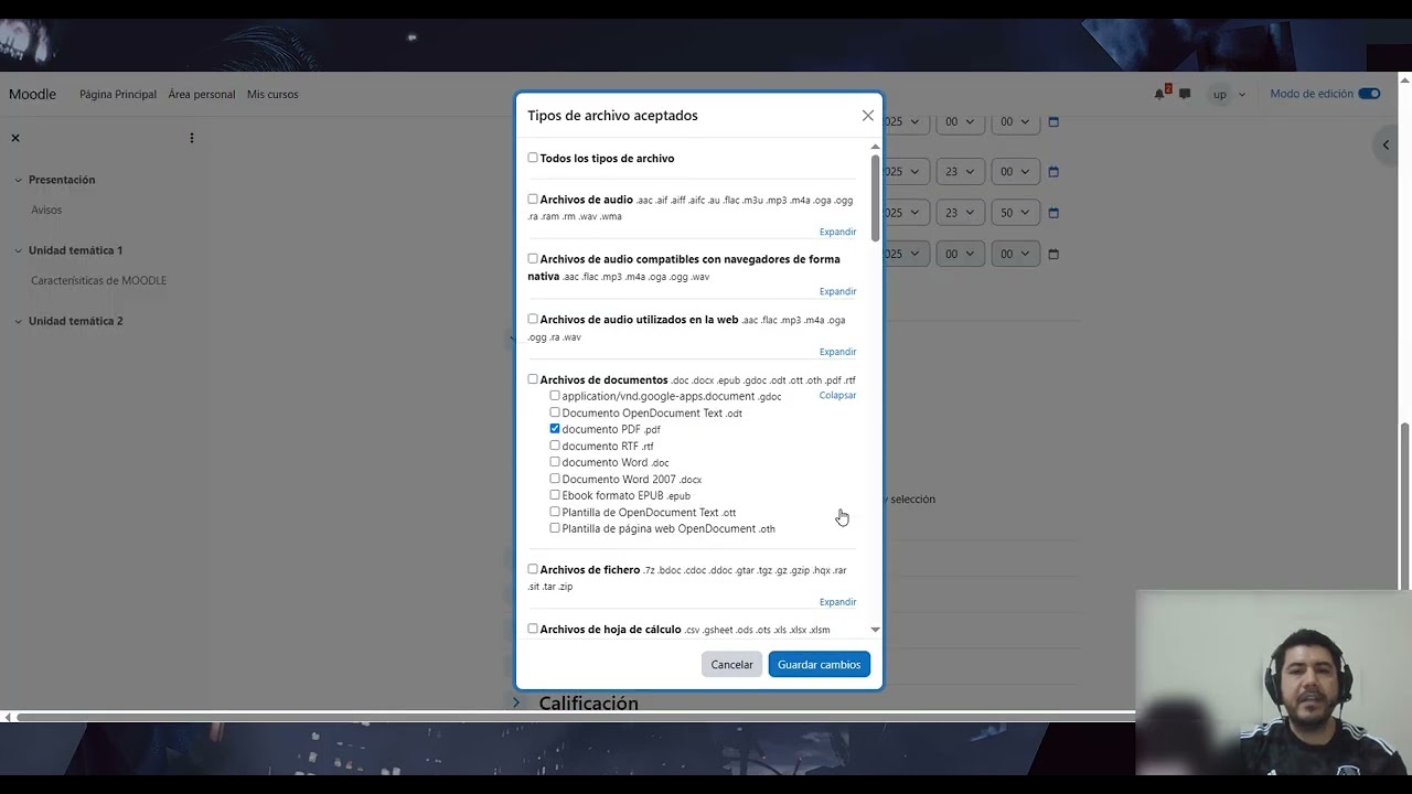Crear actividad de tarea en MOODLE