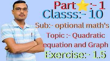 Class10 Quadratic equation and Graph Ex 1.5 Q.N.1 &  2