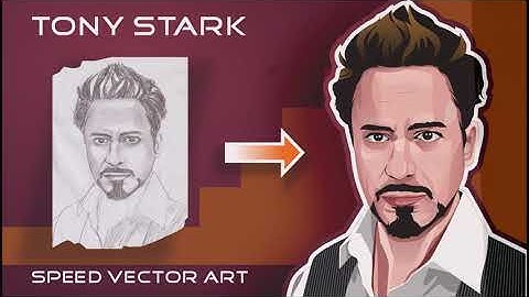 Making VectorArt of TONY STARK from Rough Sketch (Drawing & CorelDraw Tutorial) SpeedArt