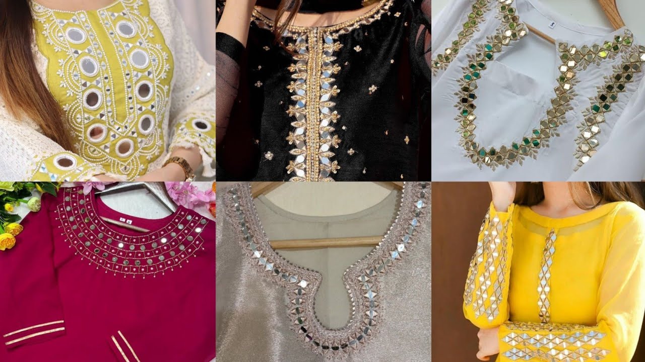 Simple Kapray par Khubsurat Mirror Work Design | Latest Mirror Work Ideas