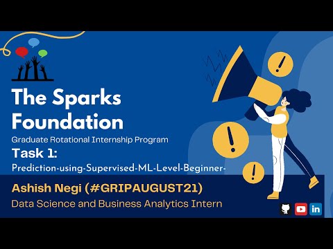 Prediction using Supervised ML (Level - Beginner) Linear Regression -  The Sparks Foundation
