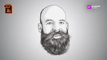 How to Create Portrait Beard Vector | Tutorial AI