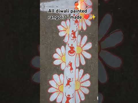 All my cuties 😍 permanent rangoli designs,❤️✨#diy#rangoli #craft #painting #diwali #diyas #trending