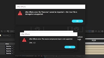 Fix After Effects error, file example.mov cannot be imported this mov file is damaged or unsupported