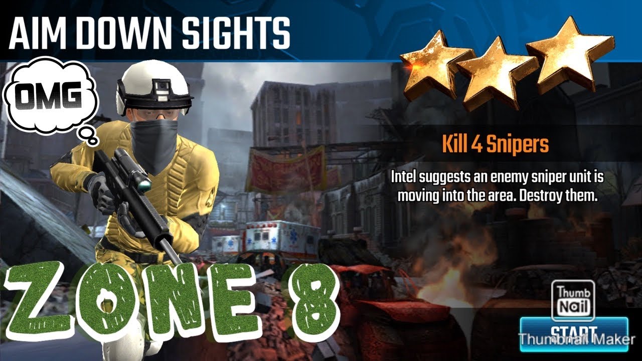 Aim Down Sights, Sniper Strike special ops mission #16- Nuclear Winter (rifle/zone 8)