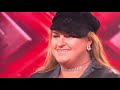 The X Factor 2004. Dawn audition. Louis & Sharon have a laughing fit - (backwards)