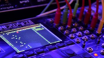 Nerdseq-Hybrid Tracker Sequencer -playing live drum patterns with more trigger 16 module.