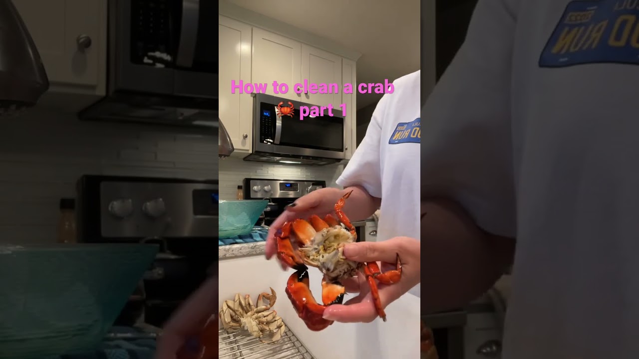 Cleaning a red rock crab. Part one