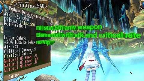 Fill Stat Elemental With Atk 4% and Critical Rate || Toram Online #Toram #FillStat #5thAniv