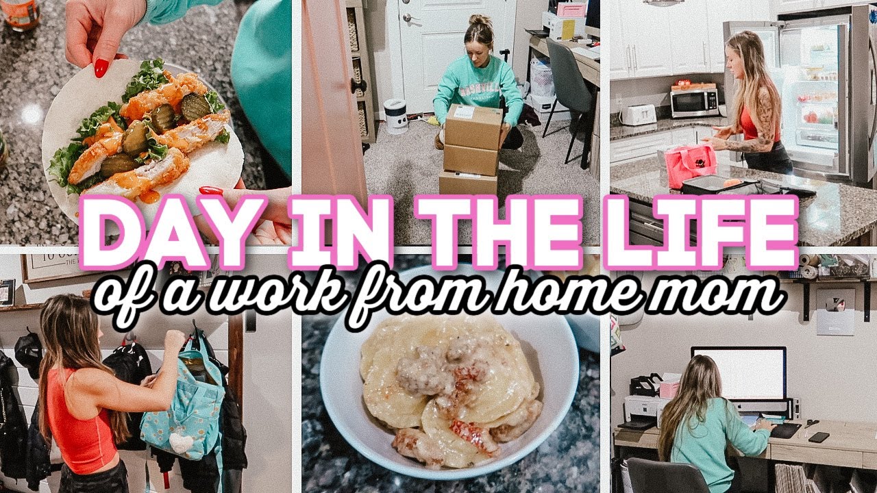 DAY IN THE LIFE OF A WORK FROM HOME MOM OF 3 // get it all done - YouTube