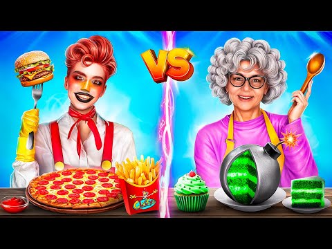 Ik versus Oma versus Clucky kookchallenge! Eetbattle door Troom Food!