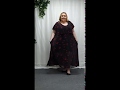 Plus size Black Red Rose Maxi Dress (CF5139B)
