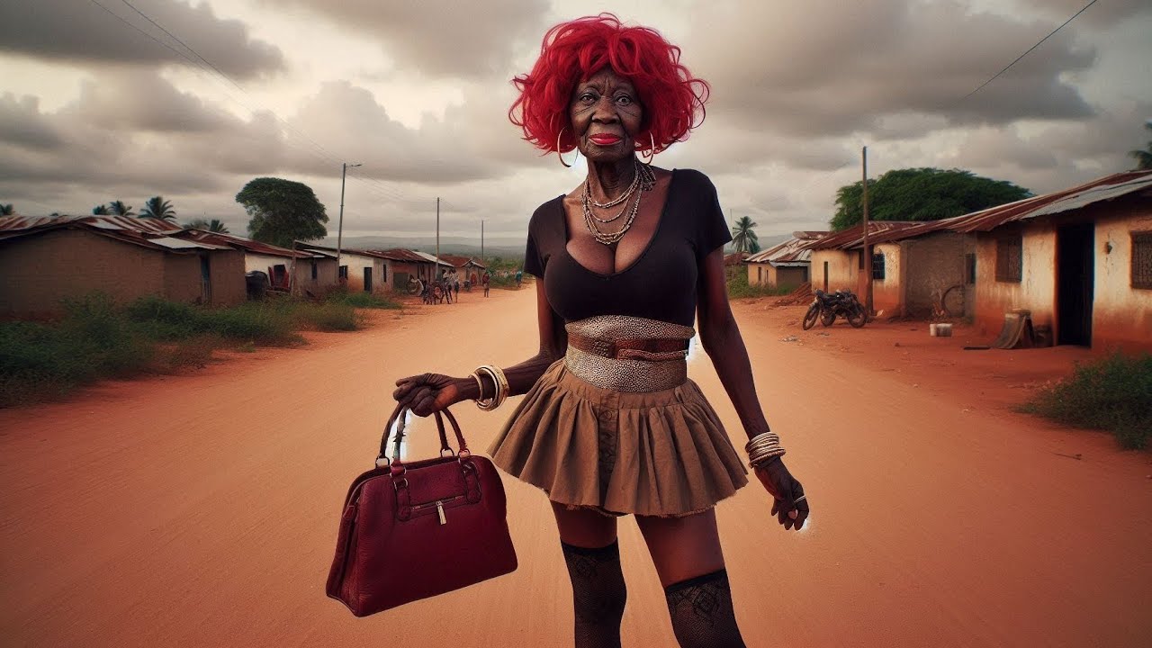 Cette vielle femme de 50 ans voulait s'habiller comme une jeune fille de 20 ans.