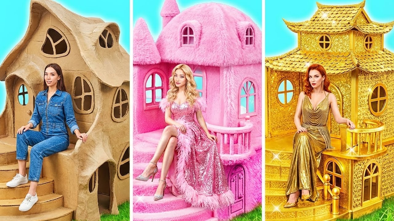 24-часовой челлендж по преображению комнаты! 🏠 Лайфхаки с картоном и бумагой своими руками