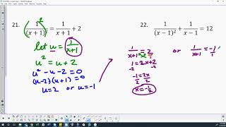 Math 1050 2-1 Quadratic type equation ws problem 21