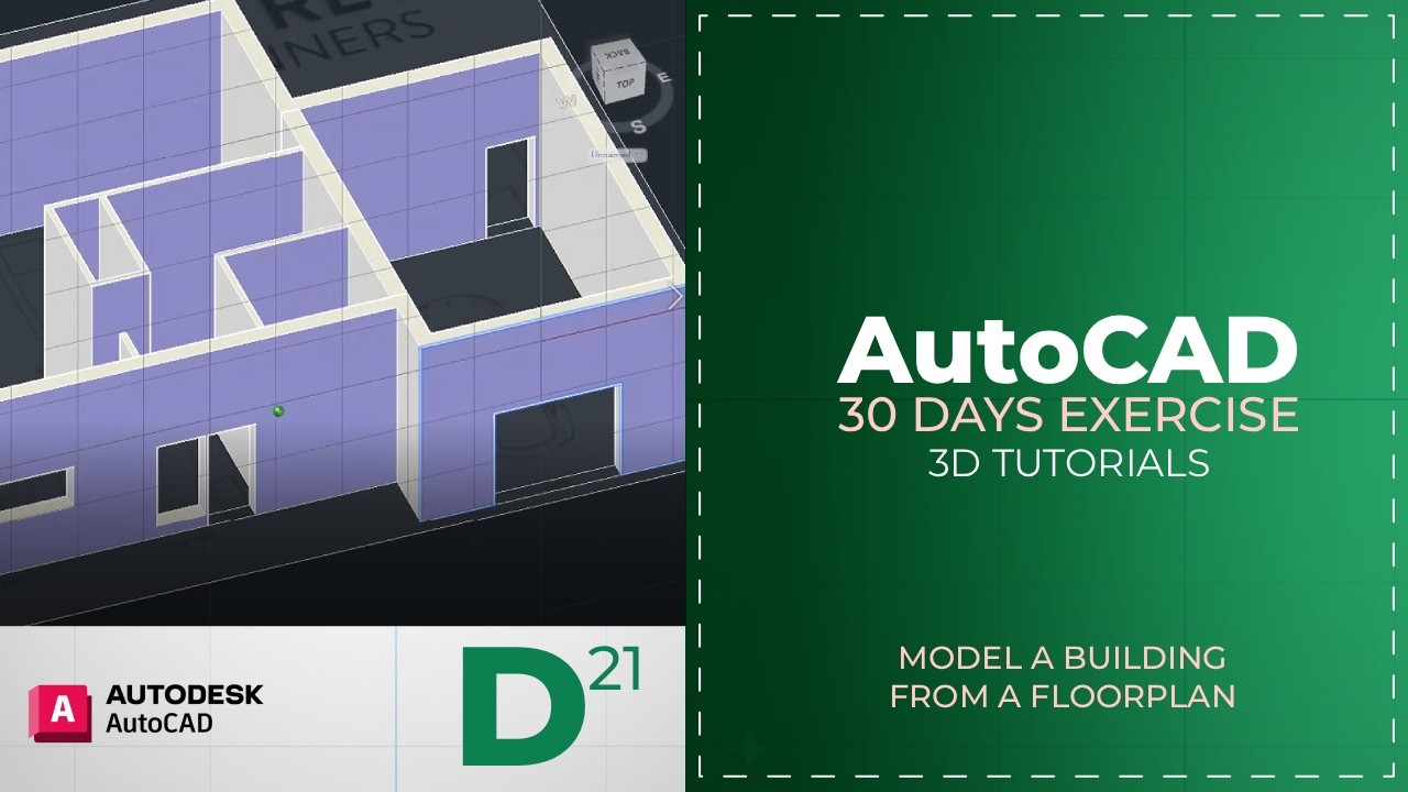 30-дневный челлендж по AutoCAD 3D | Упражнение по 3D-моделированию - День 21
