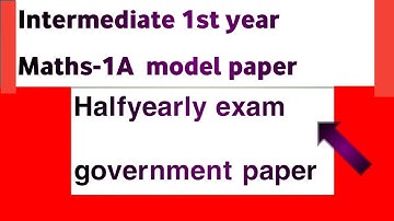 Ap inter 1st year Maths 1A Halfyearly model question paper || Class 11 Halfyearly || Imp paper ||