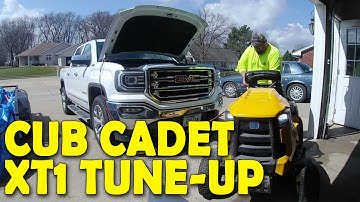 CUB CADET XT1 OIL CHANGE , AIR FILTER, SPARK PLUG (EASY TUNE-UP)
