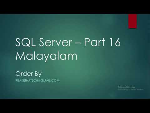 SQL Server Part 16 | Order By | Malayalam