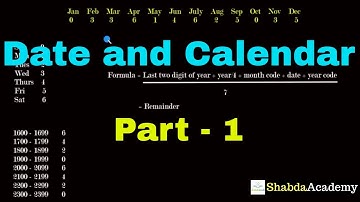 Date and Calendar || Part 1||