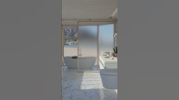 Bathroom design made in Blender 3d: Clean and bright style