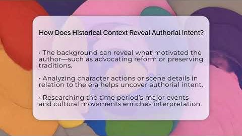 How Does Historical Context Reveal Authorial Intent? - The Prose Path