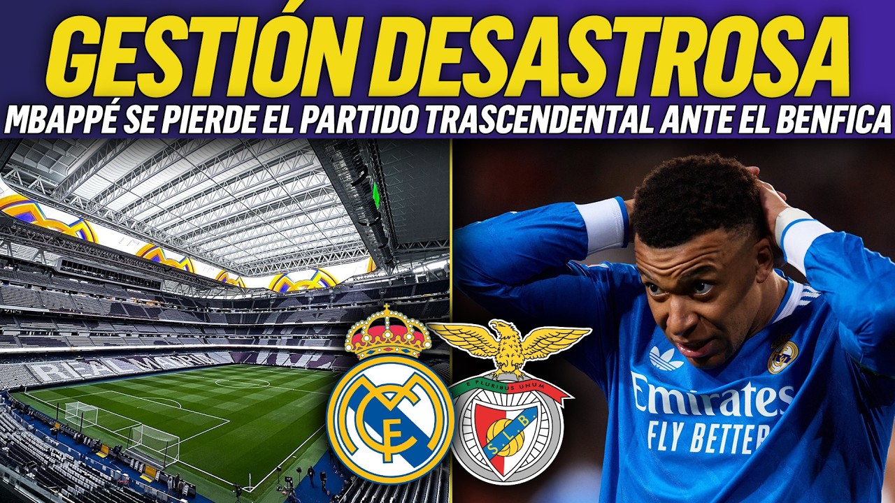 💥MBAPPÉ LESIONADO: ES BAJA PARA EL PARTIDO CLAVE FRENTE AL BENFICA EN EL BERNABÉU
