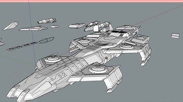 Google Sketchup Spaceship Modeling - Transport Corvette Part 5 Final