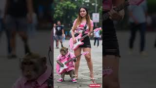 Monkey Playing Guitar in Brazil's Town Square Goes Viral #empudstudiogrup #empudstudio #shorts