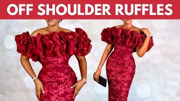 Tutorial voor off-shoulder jurk met ruches | Hoe maak je off-shoulder overdreven organza ruches |...