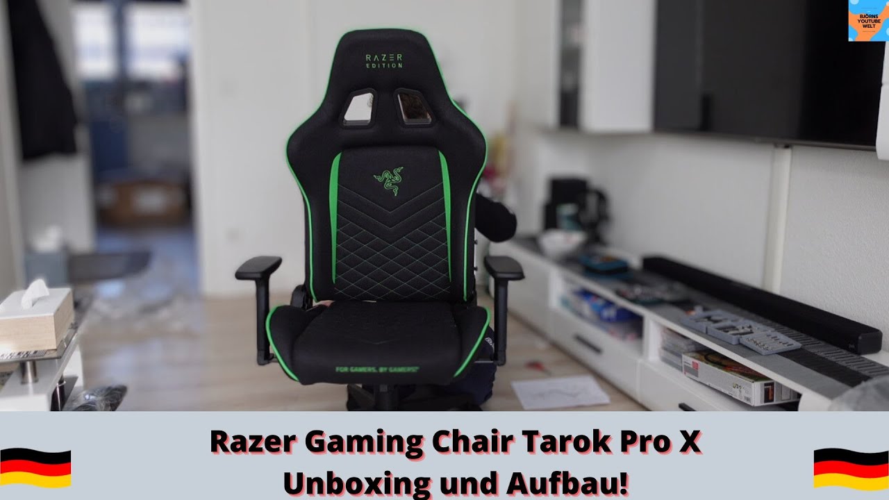 Razer Gaming Stuhl Tarok Pro Test Razer Gaming Chair Tarok Pro X Unboxing und Aufbauanleitung