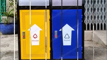 Mua, bán thùng rác ngoài trời 2 ngăn bật nắp tại Tp.HCM