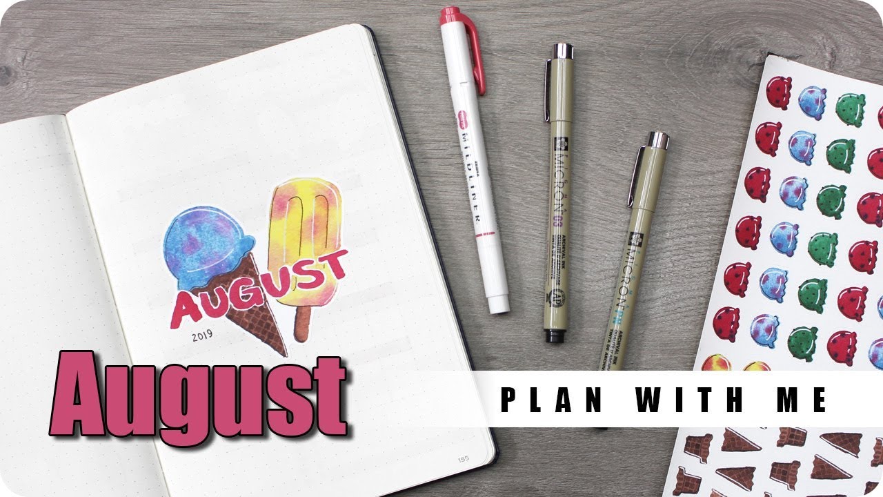 Bullet Journal Setup - August Plan With Me - Ice Cream