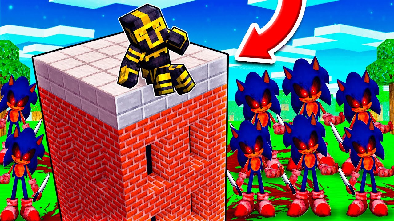 CONSTRUYE PARA SOBREVIVIR A SONIC .EXE EN MINECRAFT 😱