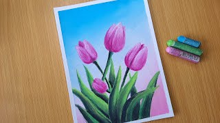 Oil Pastel Flower Drawing for Beginners | Easy Oil Pastel Painting screenshot 2