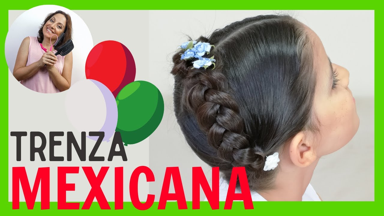 ?TRENZAS MEXICANAS PARA NIÑAS con MEDIA MELENA - COMO FRIDA KAHLO - FÁCIL  y RÁPIDO - PEQUEINADOS - YouTube