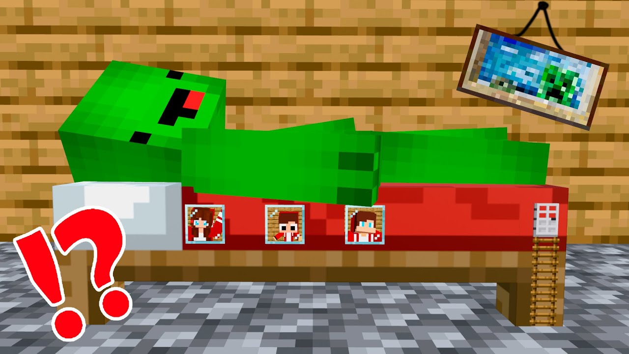 JJ Family Built House inside Mikey’s BED in Minecraft! - Maizen