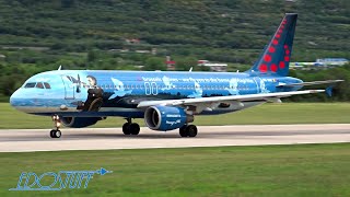 Colorful Magritte Livery - Brussels Airlines Airbus A320 Takeoff - Split Airport SPU/LDSP