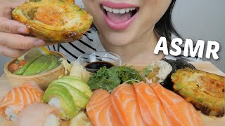 ASMR SUSHI *Monkey Brain, Atlantic Salmon Sashimi, Sushi Ball with Avocado Sunomono NO Talking | N.E