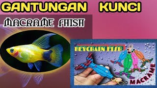 Gantungan kunci ikan dari tali kur #macramekeychain #macrametutorial @DavazkaYoutube